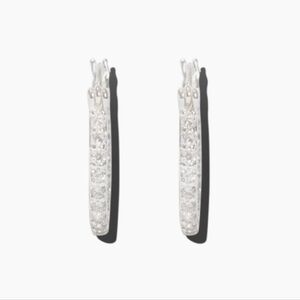 Crystal Haze SILVER Mini Serena Hoops | NEW